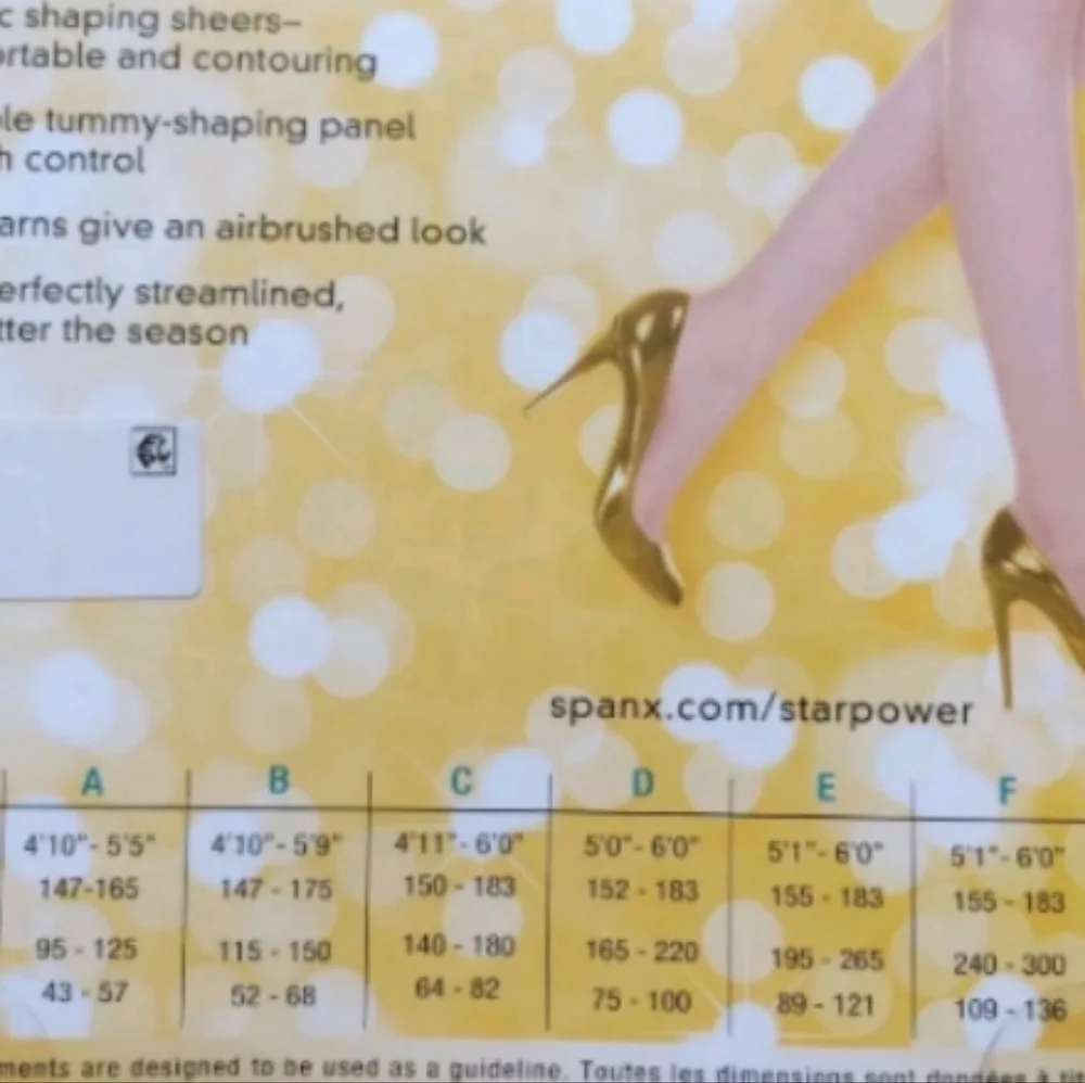 SPANX Stand-Out Shaping Sheers Size Letter E